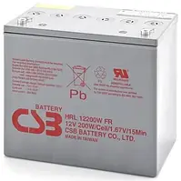 Акумуляторна батарея CSB, 12V, 50 Агод, AGM, M6, 202x138x228 мм, 17.3 кг (HRL12200WFR)