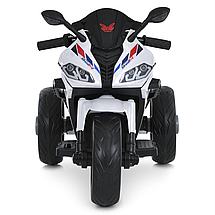 Електромотоцикл дитячий Bambi (2 мотори 35W, акум.12V10Ah, світло, музика, BLUETOOTH, EVA, USB, TF) M 6273EL-1 Білий, фото 2
