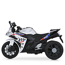 Електромотоцикл дитячий Bambi (2 мотори 35W, акум.12V10Ah, світло, музика, BLUETOOTH, EVA, USB, TF) M 6273EL-1 Білий, фото 3