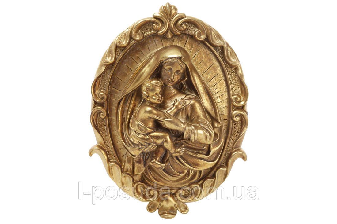 Декоративне панно Мадонна з немовлям 24см, фото 1