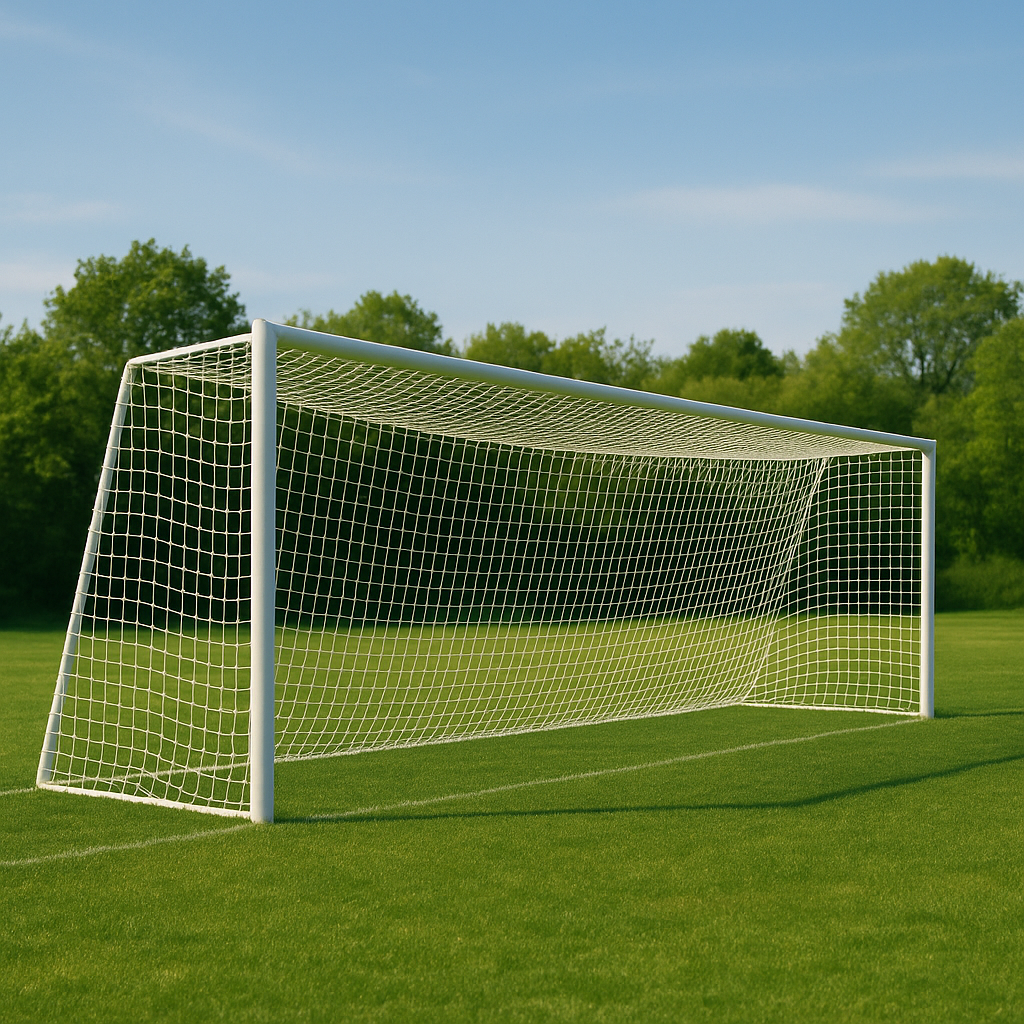 Сітка для футболу підвищеної міцності «КАПРОН АНТИМОРОЗ 1,5» біла (комплект з 2 шт.)