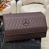 Преміум органайзер в багажник з вишивкою Mercedes, коричневий, 60 см, фото 2
