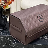 Преміум органайзер в багажник з вишивкою Mercedes, коричневий, 60 см, фото 4