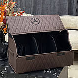 Преміум органайзер в багажник з вишивкою Mercedes, коричневий, 60 см, фото 5