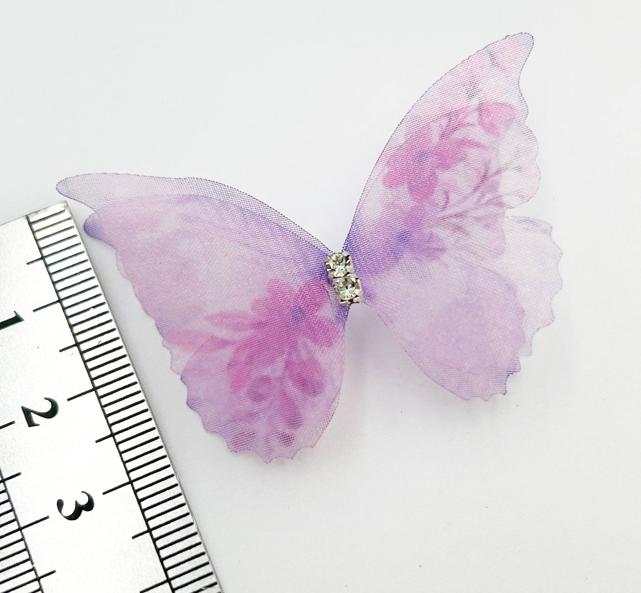 Метелик з шифону / Двошарові шифонові метелики ~3,5см, фото 1