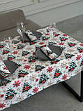 Скатертина водовідштовхувальна новорічна, Турецька, WATER PROFF (Під замовлення, або стандартний розмір), фото 6