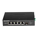 Некерований гігабітний PoE комутатор Hikvision DS-3T0506HP-E/HS з 4 портами PoE, фото 2
