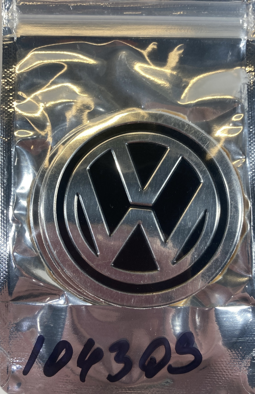 Наклейка на колісний диск ковпак d60мм Фольксваген Volkswagen VW чорна комплект 4шт Sahler