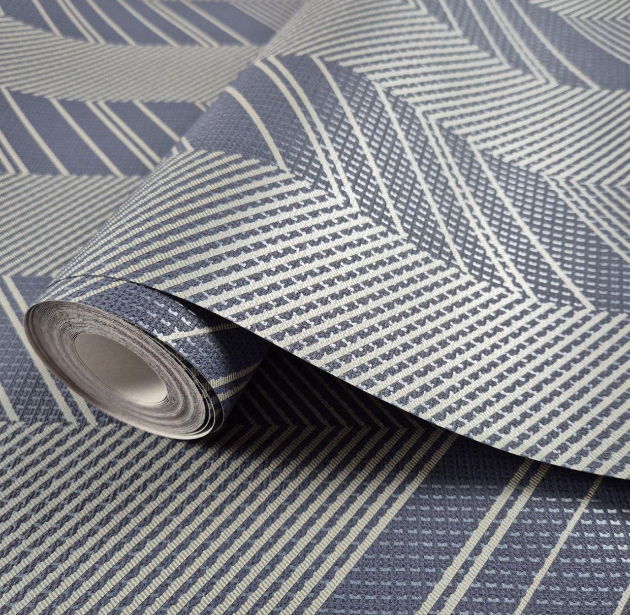 Шпалери вінілові на флізеліні 0.53 × 10.05 м Marburg 11507, сині — для спальні, вітальні, офісу, фото 1