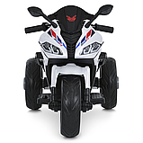 Електромотоцикл дитячий Bambi (2 мотори 35W, акум.12V10Ah, світло, музика, BLUETOOTH, EVA, USB, TF) M 6273EL-1 Білий, фото 3