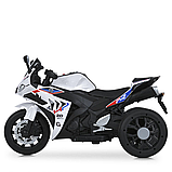 Електромотоцикл дитячий Bambi (2 мотори 35W, акум.12V10Ah, світло, музика, BLUETOOTH, EVA, USB, TF) M 6273EL-1 Білий, фото 4