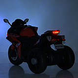 Електромотоцикл дитячий Bambi (2 мотори 35W, акум.12V10Ah, світло, музика, BLUETOOTH, EVA, USB, TF) M 6273EL-1 Білий, фото 9