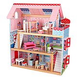 Ляльковий будиночок дерев'яний великий Bambi (71-60,5-31см, 3 поверхи, меблі, LED світло) MD 0156, фото 2