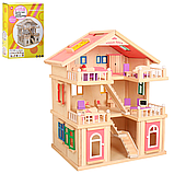 Ляльковий будиночок дерев'яний великий (49-17-в72см, 3 поверхи, меблі, в коробці) MD 0162, фото 4