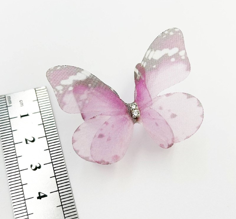 Метелик з шифону / Двошарові шифонові метелики ~3,5см, фото 1