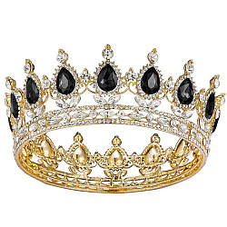 Металева корона для торта, 12.5х5.5см / Золота діадема / Тіара / Корона на голову для фотосесії