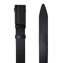 Автоматичний чоловічий шкіряний ремінь 115-125×3.5 / пояс на штани Borsa Leather, чорний, фото 4