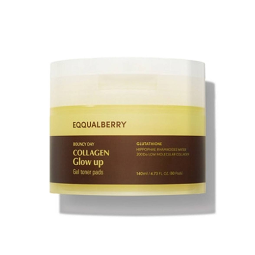 Eqqualberry Collagen Glow Up Gel Toner Pads Освітлюючі тонер-педи з колагеном (60 шт)