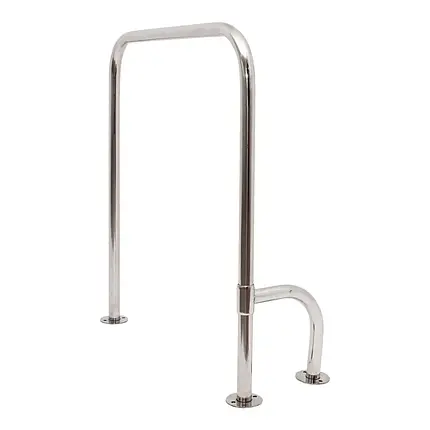 Поручень для інвалідів в туалет П-подібний з поворотною ніжкою 360°, нержавіюча сталь (Ø 32- 800х700 мм), PSU-05, фото 1