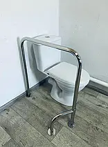 Поручень для інвалідів в туалет П-подібний з поворотною ніжкою 360°, нержавіюча сталь (Ø 32- 800х700 мм), PSU-05, фото 4