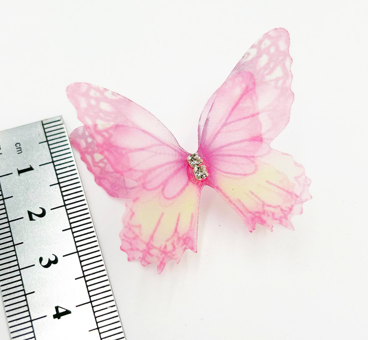 Метелик з шифону / Двошарові шифонові метелики ~3,5см, фото 1