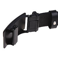 Автоматичний шкіряний ремінь для чоловіка 115-125×3.5 / пояс на штани, чорний, фото 2