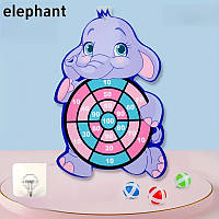 Дитяча гра Дартс Слоник з 3 липкими м'ячиками (фіолетовий)