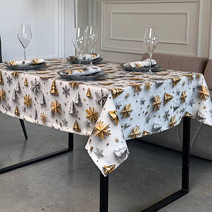 Скатертина водовідштовхувальна новорічна, Турецька, WATER PROFF (Під замовлення, або стандартний розмір)