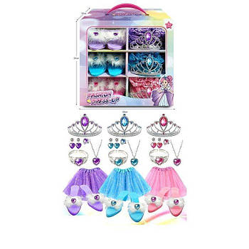 Набір аксесуарів дитячий (прикраси, 3 спідниці, 3 пари черевиків, в коробці) JY 7301