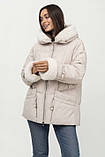 Куртка-пуховик великих розмірів з хутром Plus Size Mishele 46-56 (UKR 46/48-58), фото 3