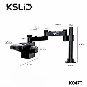 Тримач мікроскопа з фокусувальним кронштейном KSLID (RF4) K047T (32 мм) (кут огляду 360°), фото 3