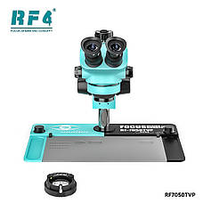 Мікроскоп RF4 RF-7050TVP тринокулярний (збільшення 7x-50x/підсвічування 144 Led) блакитний, фото 3