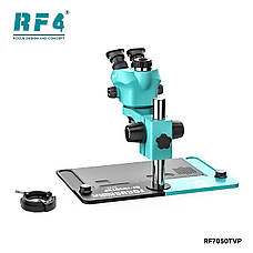 Мікроскоп RF4 RF-7050TVP тринокулярний (збільшення 7x-50x/підсвічування 144 Led) блакитний, фото 4