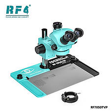 Мікроскоп RF4 RF-7050TVP тринокулярний (збільшення 7x-50x/підсвічування 144 Led) блакитний, фото 5