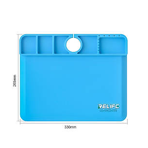 Килимок для паяння RELIFE RL-004M (26.5см*33см) термостійкий силіконовий синій (під мікроскоп B11), фото 1