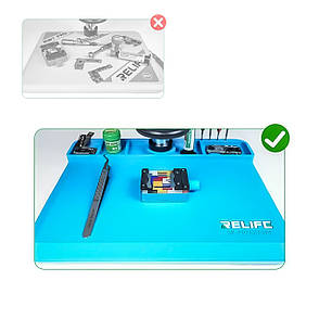Килимок для паяння RELIFE RL-004M (26.5см*33см) термостійкий силіконовий синій (під мікроскоп B11), фото 2