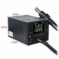 Паяльна станція AIFEN F5 Pro (1000W) турбінна (тільки фен 100-500°C, 3 канали пам'яті), фото 4