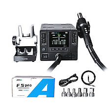 Паяльна станція AIFEN F5 Pro (1000W) турбінна (тільки фен 100-500°C, 3 канали пам'яті), фото 5