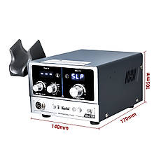 Паяльна станція KAISI 8521P (800W) турбінна (фен 100-500°С та паяльник стандарту JBC 210, 200-500°С), фото 3