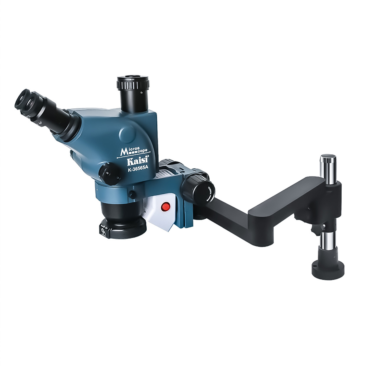 Мікроскоп KAISI KS-36565-MRS тринокулярний (збільшення 6.5x-65x) синій