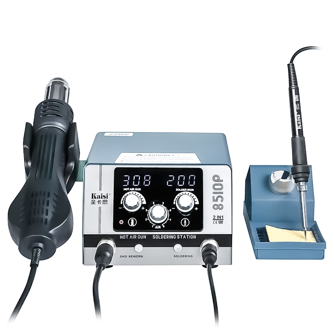 Паяльна станція KAISI 8510P (720W) турбінна (фен 100-450°С та паяльник, 200-500°С)