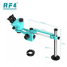 Мікроскоп RF4 RF-FX23A тринокулярний (збільшення 7x-50x/підсвічування 144 Led) блакитний, фото 5