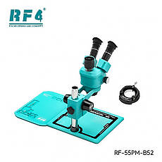 Мікроскоп RF4 RF-55PM-B52 тринокулярний (збільшення 6.5x-55x/підсвічування 144 Led) блакитний, фото 4