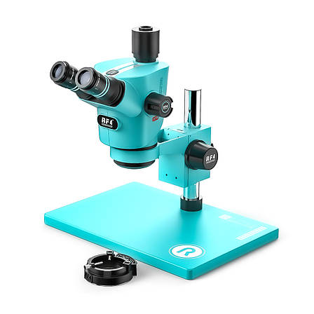 Мікроскоп RF4 RF-CX71R тринокулярний (збільшення 6.5x-65x/підсвічування 144 Led) блакитний, фото 1