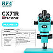 Мікроскоп RF4 RF-CX71R тринокулярний (збільшення 6.5x-65x/підсвічування 144 Led) блакитний, фото 7