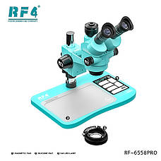 Мікроскоп RF4 RF-6558Pro тринокулярний (збільшення 6.5x-58x/підсвічування 144 Led) блакитний, фото 5