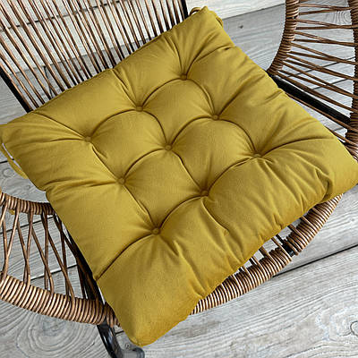 Подушка для стільців (40x40х5см) Decorator Velour колір гірчичний 84-179