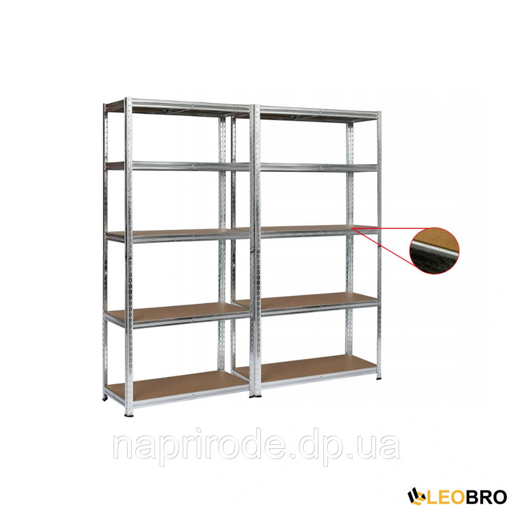 Набір з двох стелажів LEOBRO Premium 150х140х30 см, 175кг/полиця, 5 полиць (LB-R112Х2), фото 1