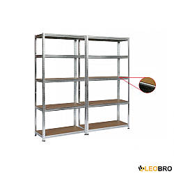 Набір з двох стелажів LEOBRO Premium 150х140х30 см, 175кг/полиця, 5 полиць (LB-R112Х2)