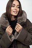 Куртка-пуховик великих розмірів з хутром Plus Size Mishele 46-56 (UKR 46/48-58), фото 9